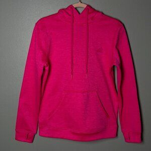 Adidas Hoodie Sweatshirt Womens Ultimate Pink Heathered Thumb Hole Drawstring S